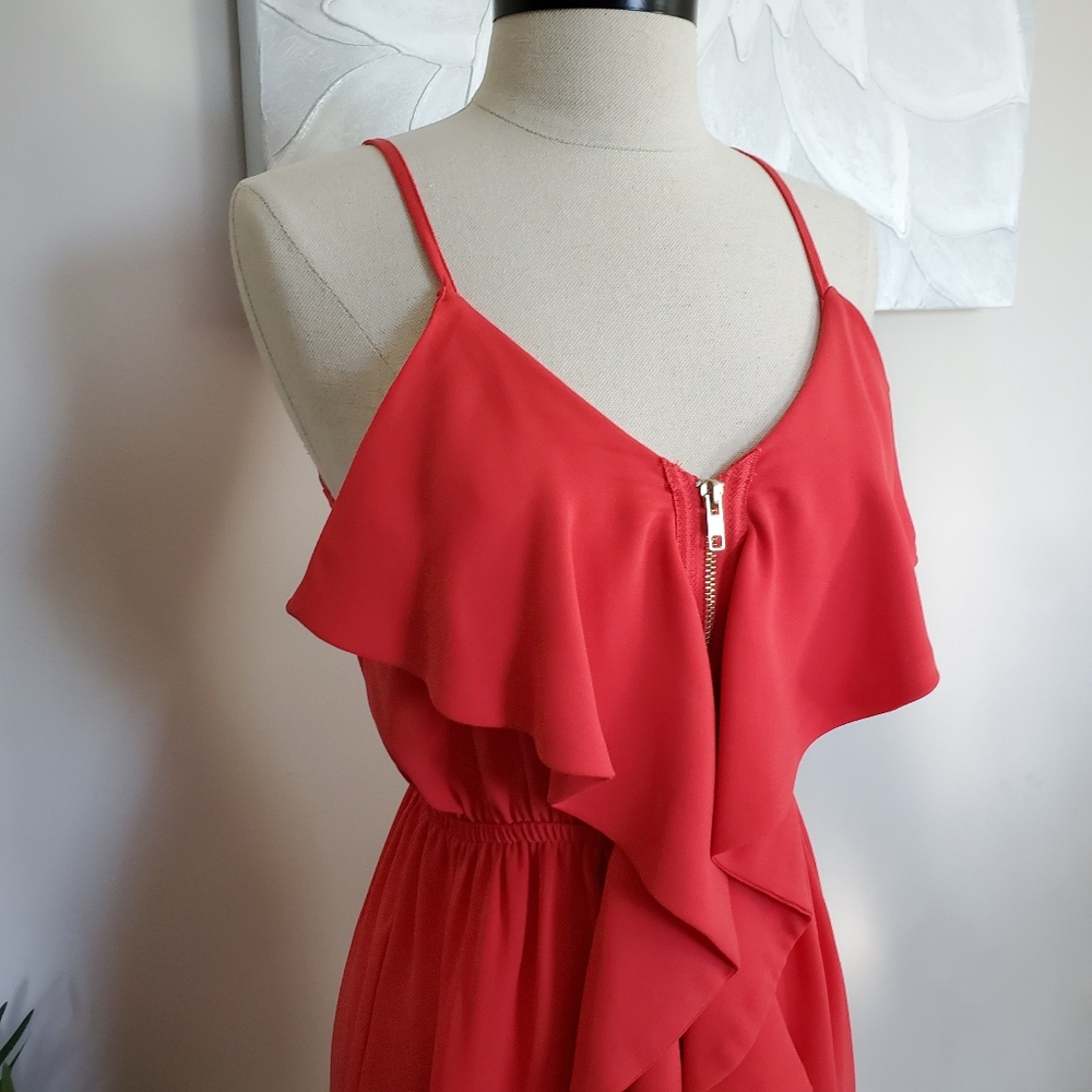 ZIPPER FRONT RUFFLE DRESS - Picture 2 of 8